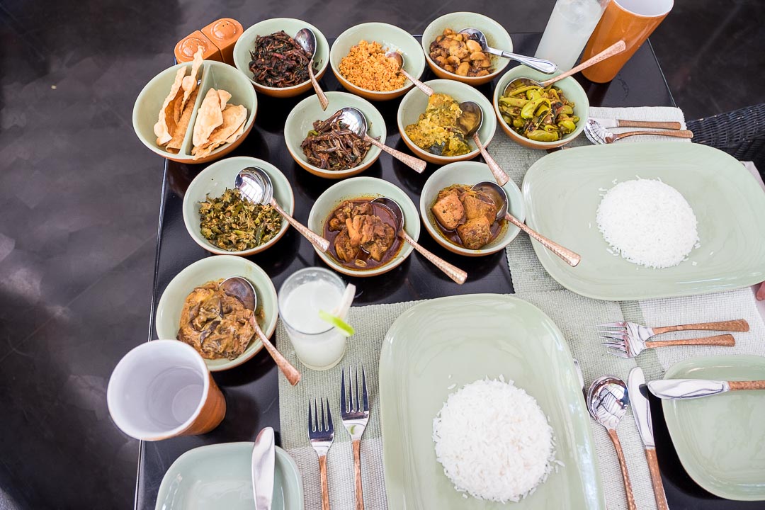 Jetwing Kaduruketha hotel Sri Lanka rice curry lunch