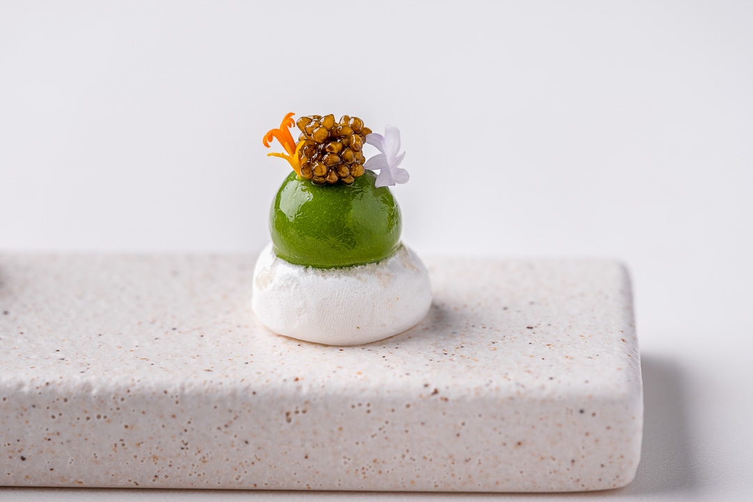 Burg Schwarzenstein and Nils Henkel by Hungry for More. Prolog. Lamb’s lettuce, lemon meringue and ossietra caviar.