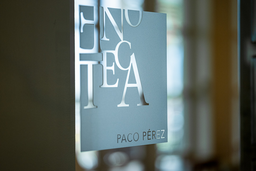 Enoteca Paco Pérez by Hungry for More. Sign of the restaurant at the front.