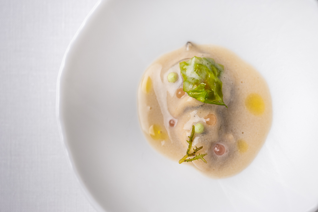 Enoteca Paco Pérez by Hungry for More. Top shot of the appetizer with oyster.