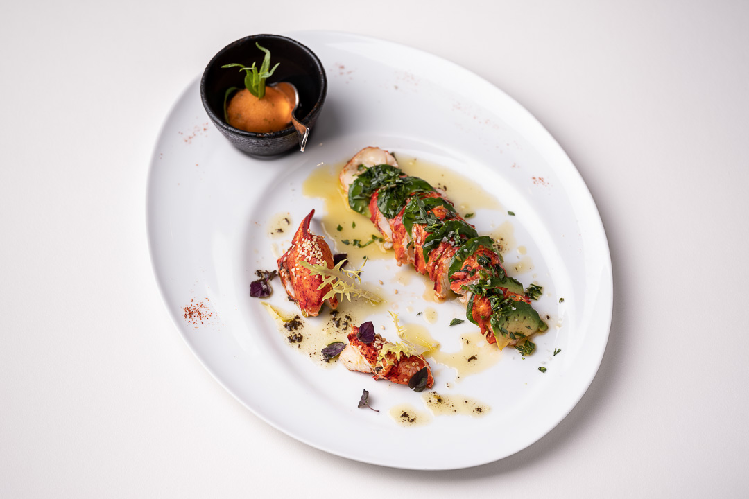 La Truffe Noire by Hungry for More. Top shot of the salad with lobster by chef Luigi Ciciriello.