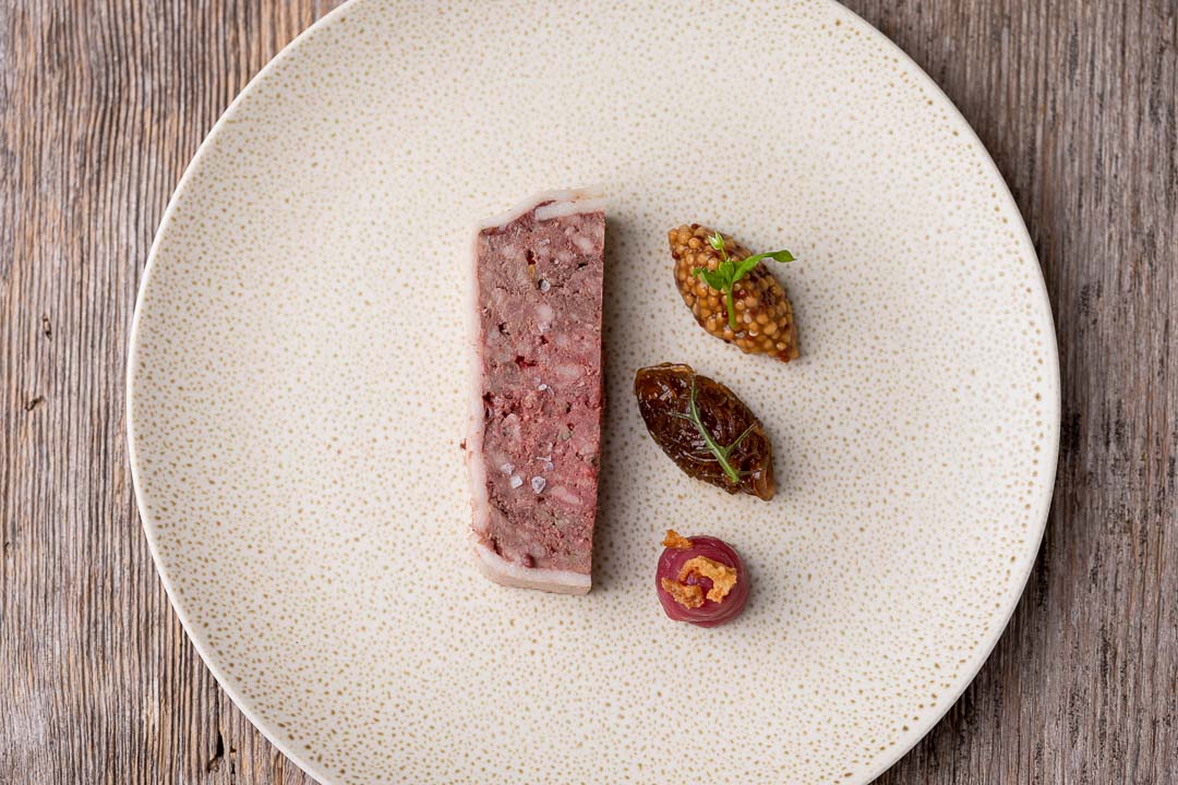L'Envie by Hungry for More. Top shot of the dish with paté by chef David Grosdent.