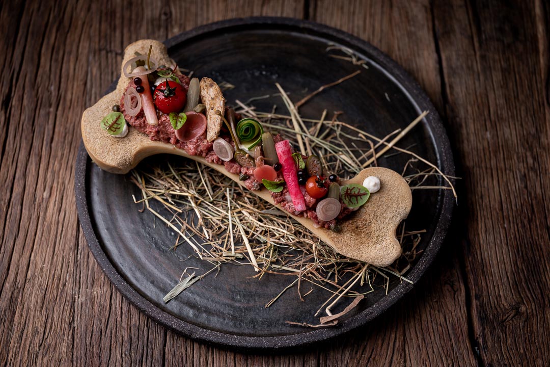 Elckerlijc by Hungry for More. Top shot of the steak tartare by chef Peter de Clercq.
