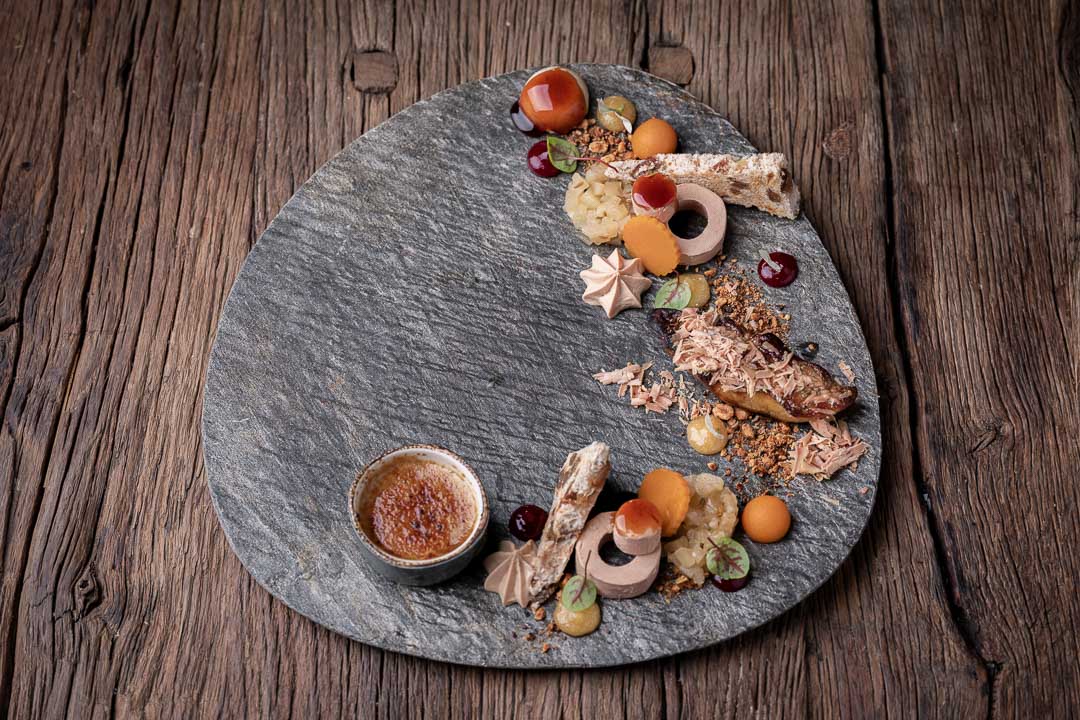 Elckerlijc by Hungry for More. Top shot of the foie gras dish by chef Peter de Clercq.
