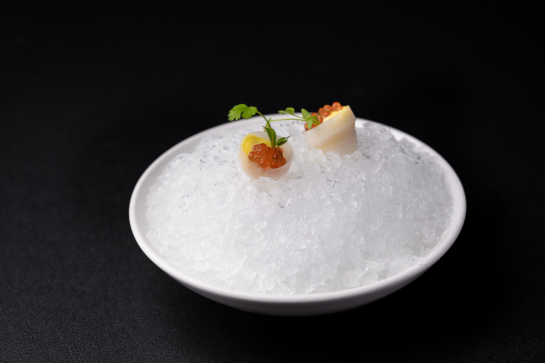 RIJKS by Hungry for More. Appetizer with langoustine by chef Joris Bijdendijk.
