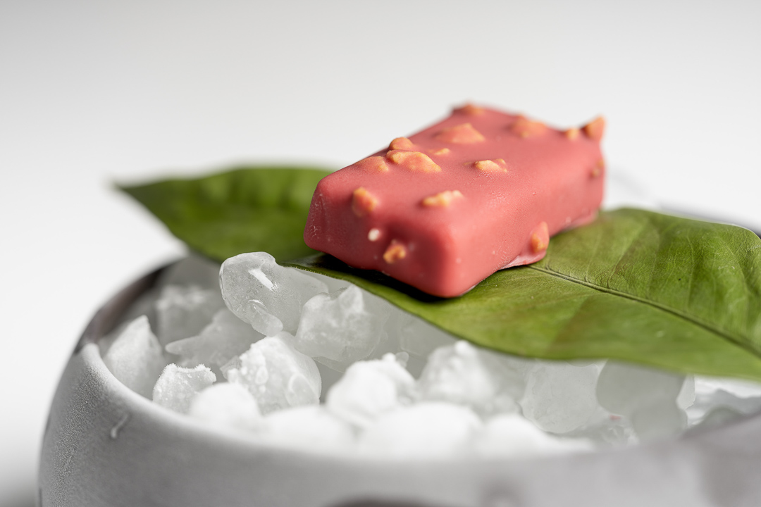 A raspberry, ginger and chili sorbet
